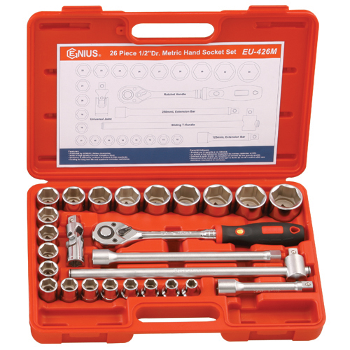 26PC 1/2" Dr. Metric Hand Socket Set