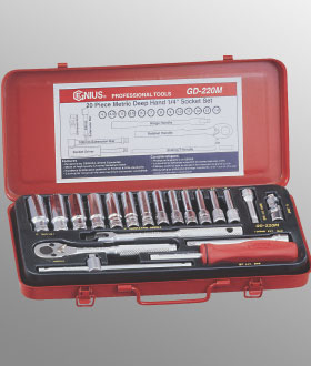 20PC 1/4" Dr. Deep Hand Socket Set