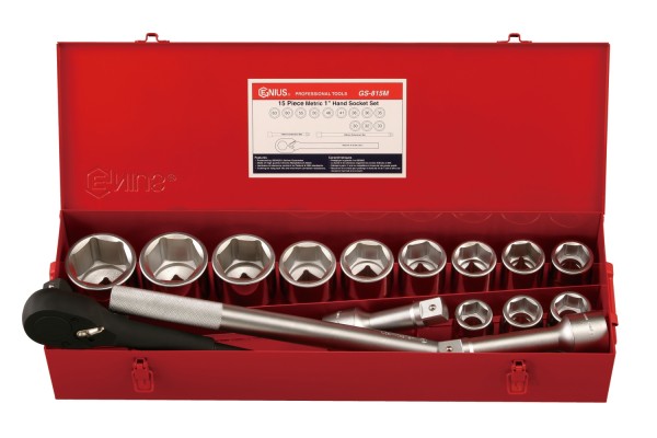 15 Piece 1” Dr. Metric Hand Socket Set