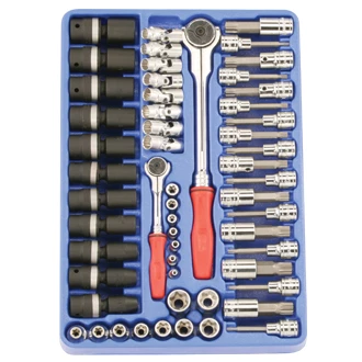 (image for) 1/4 and 1/2 Inch Drive Metric Swivel Socket and Bit Socket Set 5