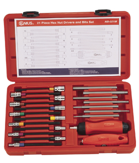21PC Metric Hex Nut Drivers & Bits Set