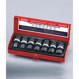 (image for) 7PC 1/2" Dr. SAE Swivel Impact Socket Set