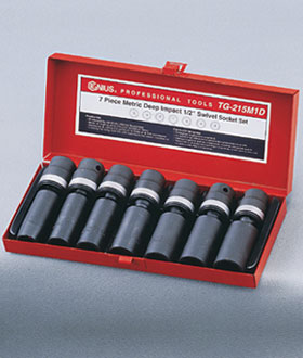 7PC 1/2" Dr. Metric Swivel Deep Impact Socket Set