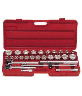 28PC 3/4" Dr. Metric & SAE Hand Socket Set