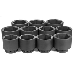 1 Inch Drive Standard Length Metric 6 Pt Impact Socket Set 11 Pc