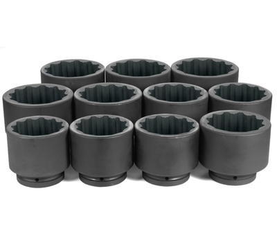 1 Inch Drive Standard Length Metric 12 Pt Impact Socket Set 11 P