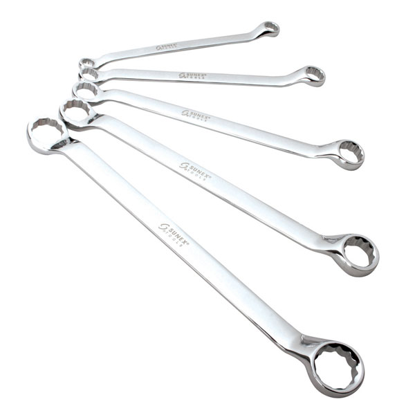 Fractional SAE 10 Degree Offset Box Wrench Set 5 Piece
