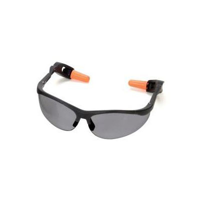 Smoke Lens Safety Glasses w/ Ear Plug