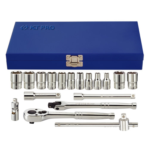 1/4" Drive 18 Piece Metric Socket Set 6 Point & 8 Point