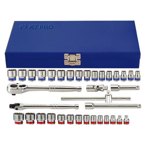 3/8" Drive 36 Piece Socket Set SAE & Metric 12 Point