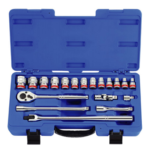 1/2" Drive 19 Piece Socket Set SAE 6 Point