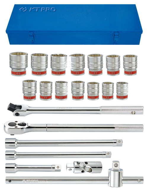 3/4" Drive 21 Piece Socket Set Fractional SAE 12 Point