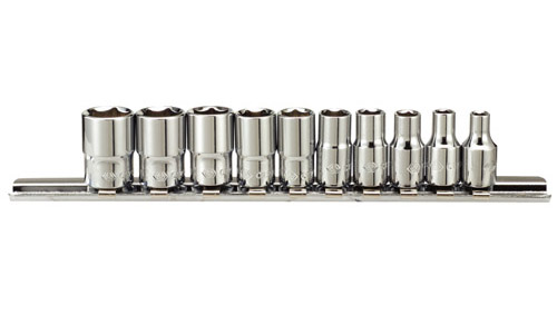 1/4" Drive 10 Piece Socket Set Metric 6 Point