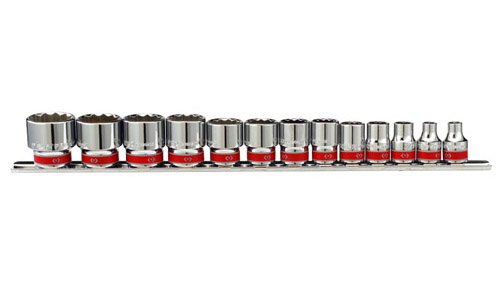 3/8" Drive 13 Piece Socket Set Fractional SAE 12 Point