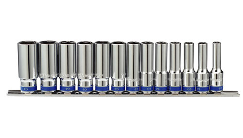 3/8" Drive 13 Piece Deep Socket Set Metric 6 Point