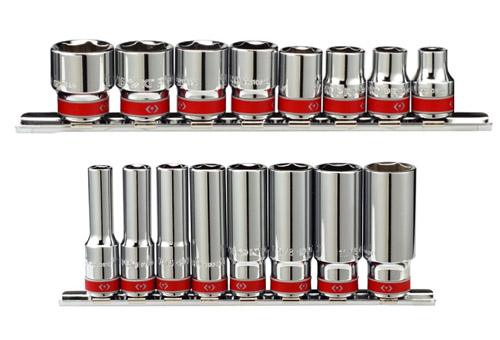 3/8" Drive 16 Piece Socket Set Fractional SAE 6 Point