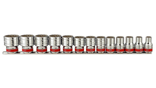 1/2" Drive 13 Piece Socket Set Fractional SAE 12 Point