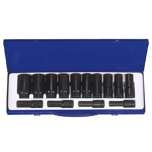 1/2" Drive 14 Piece Deep Impact Socket Set SAE 6 Point