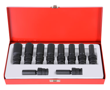 1/2" Drive Deep Impact 10 Piece Universal SAE Socket Set 6 Poin