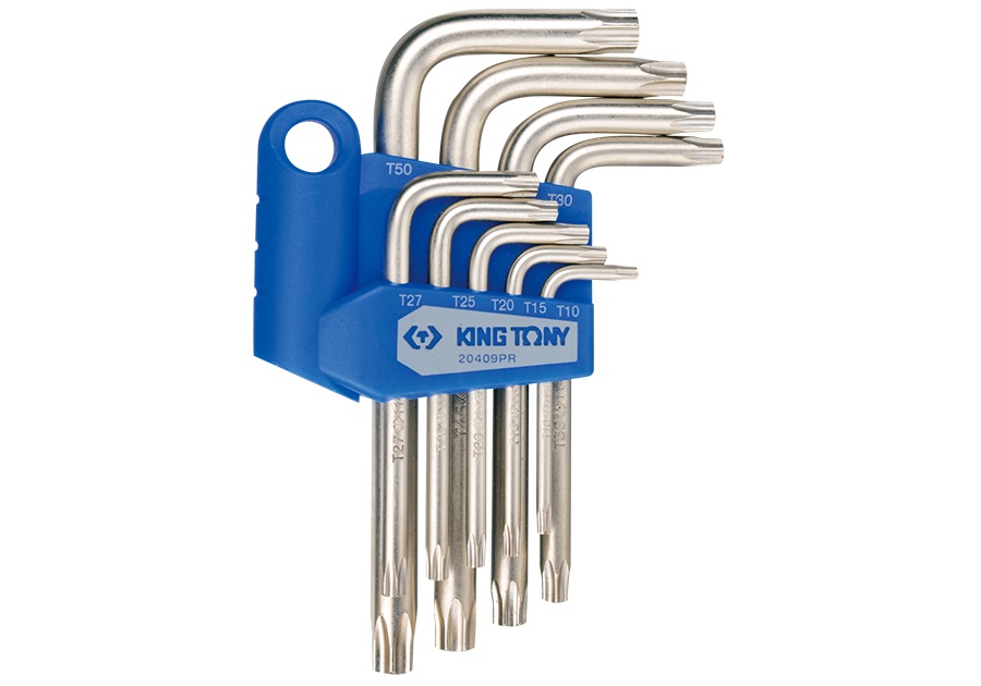 9Pcs/Set T10-T50 L-Shape Hollow Plum Star Hex Wrench Torx Key Kit Carpenter Tool