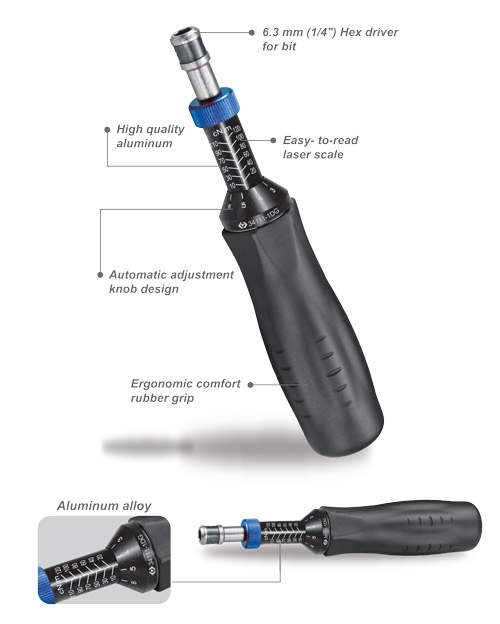 1/4 Inch Drive Torque Screwdriver 10-50 in-lbs