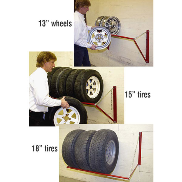 Adjustable Wheel Storage Rack 250 Lb Cap