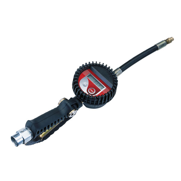 Electronic Lube Meter Flex Straight Hose w Auto Tip