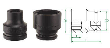 1-11/16" Drive Impact 2-5/8" SAE Socket 6 Point