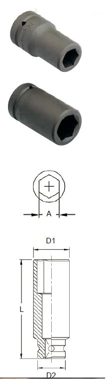(image for) 1" Drive 3-9/16" Deep Impact SAE Socket 6 Point