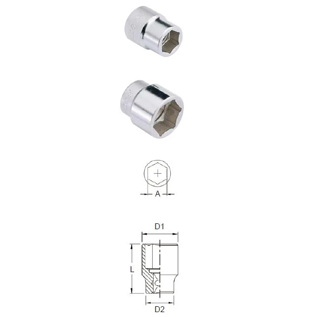 (image for) 1" Drive 3-15/16" SAE Hand Socket 6 Point
