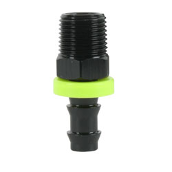 Hose Barb Fitting 3/8 Inch Push Lock x 1/4 Inch MNPT Black Bulk