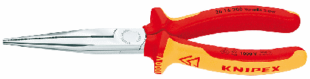 8" Snipe Nose Side Cutting Pliers, Chrome, Comfort Grip