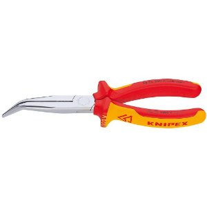8" Angled Long Nose Pliers withCutter, 1000 Volt Rated