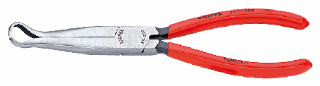 8" Mechanics Pliers, Long-Nose, 45-deg., Polished, Plastic