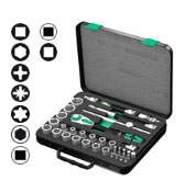 8100 SC 2 Zyklop Premium ratchet set, 1/2" drive, metric