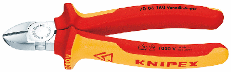 6-1/4" Diagonal Cutters, Chrome Plated, Insulated Comfort