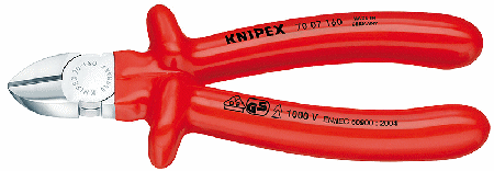 6-1/4" Diagonal Cutters, Chrome Plated, Insulated Plastic Grips