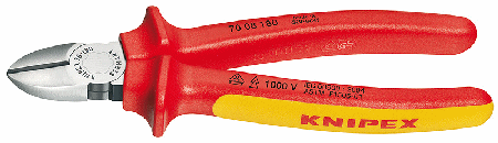 7-1/4" Diagonal Cutters, Polished, Insulated Comfort Grip
