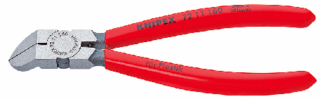 6-1/4" Diagonal Cutters for Plastics, Polished, 45-deg.