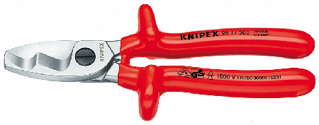 8" Twin Cutting Edge Cable Shears, Chrome Plated