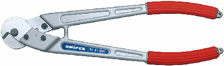 23-1/2" Wire Rope & Cable Cutter, Polished Head, Plastic Grip