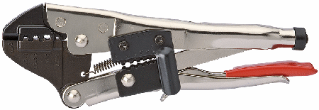8-1/2" Crimp Grip Pliers, Head Burnished, Handle Nickel Plated