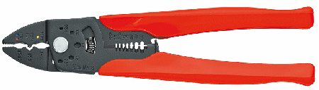 9" Crimping Pliers, Burnished, Plastic Grips