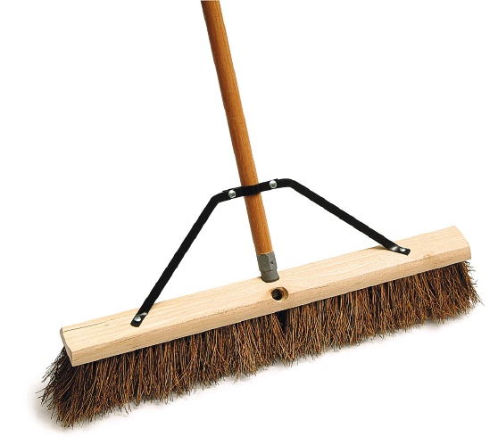 24" Traditional Hardwood Block Push Broom 60" lacquered H