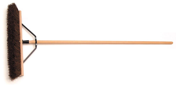 24" Assembled Push Broom and 60" x 1-1/8" Lacquered Handle