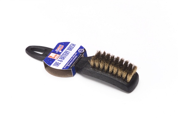 7.5" Tan Brass Tire Brush