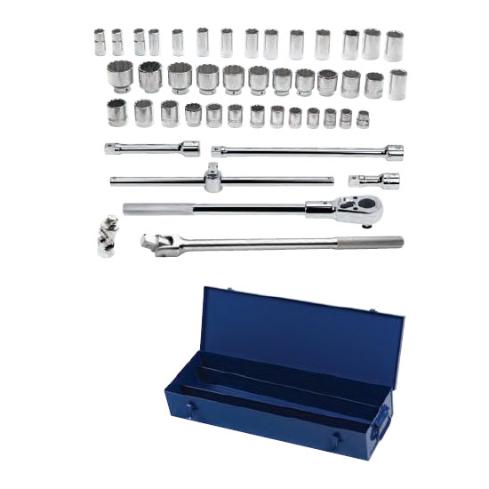 3/4 Inch Drive 12 Pt Metric Socket and Drive Tool Set with TB-12