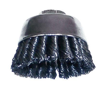 Shark - 4 Double Row Knotted Wire Cup Brushes .014 Wire 14049