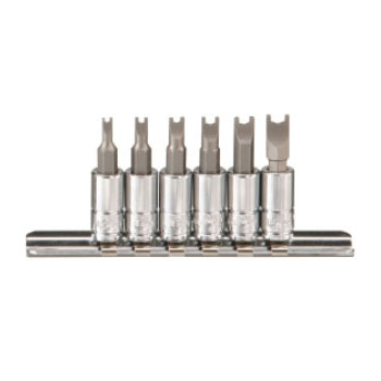 1/4 Inch Drive Slotted & Phillips Bit Socket Set 6 Pc