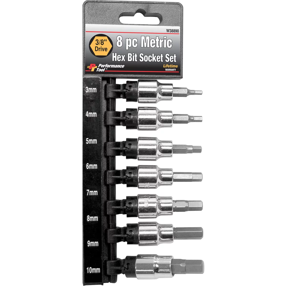 8 Pc 3/8'' Dr MM Hex Bit Set